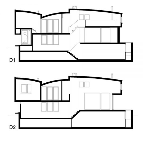 Nieuwbouw woonboot woonark doorsneden - BEELEN CS architecten Eindhoven