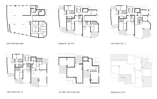 Appartementengebouwen De Poell en La Poste, Nederweert - plattegronden la Poste - BEELEN CS architecten Eindhoven