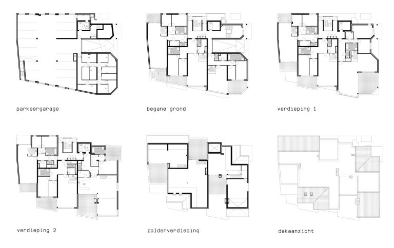 plattegronden appartementengebouw La Poste