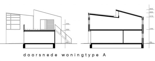 9 woningen plan Kortkruis, Eersel - doorsnedes - BEELEN CS architecten Eindhoven