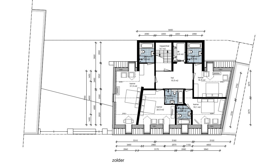 zolder hotel | Beelen CS architecten