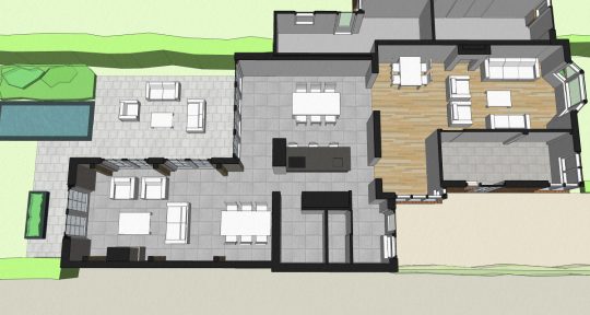 uitbreiding en verbouwing jaren 30 woning in Waalwijk plattegrond visualisatie