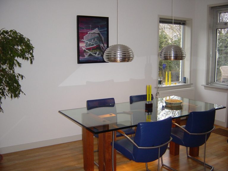 interieur glazen tafel