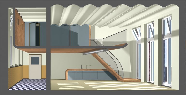 rendering met doorsnede