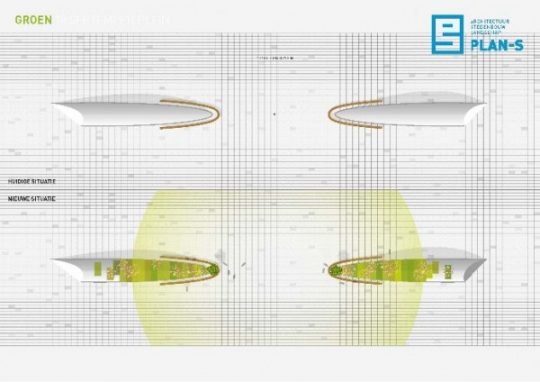 BEELEN CS architecten Eindhoven Pan-S concept voor 18 septemberplein Eindhoven bovenaanzicht