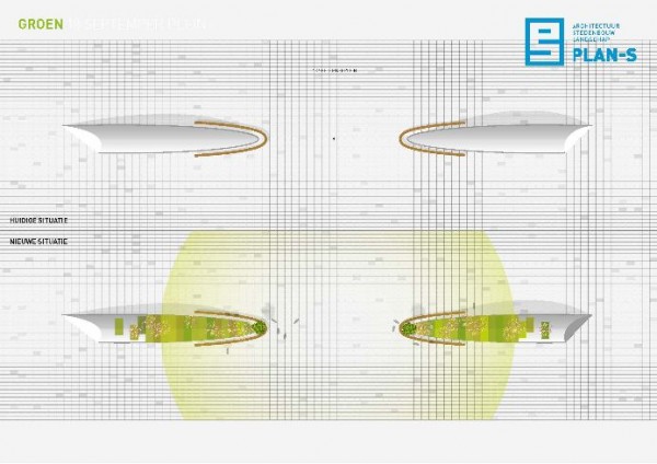 BEELEN CS architecten Eindhoven Pan-S concept voor 18 septemberplein Eindhoven bovenaanzicht