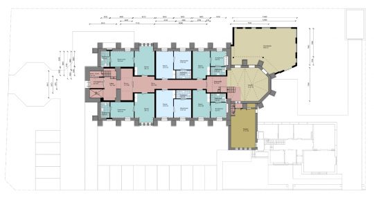 Herbestemming Bernadettekerk Landgraaf plattegrond begane grond - BEELEN CS architecten Eindhoven