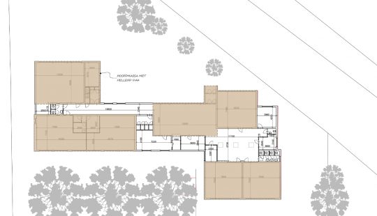 Studie inpassing woongroep in schoolgebouw - plattegrond bestaand - BEELEN CS architecten Eindhoven