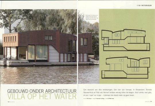 publicatie EigenHuis & Interieur Woonboot in Amsterdam doorBEELEN CS architecten bv p158-159