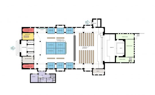 Herbestemming Theresiakerk te Landgraaf, plattegrond, BEELEN CS architecten bv